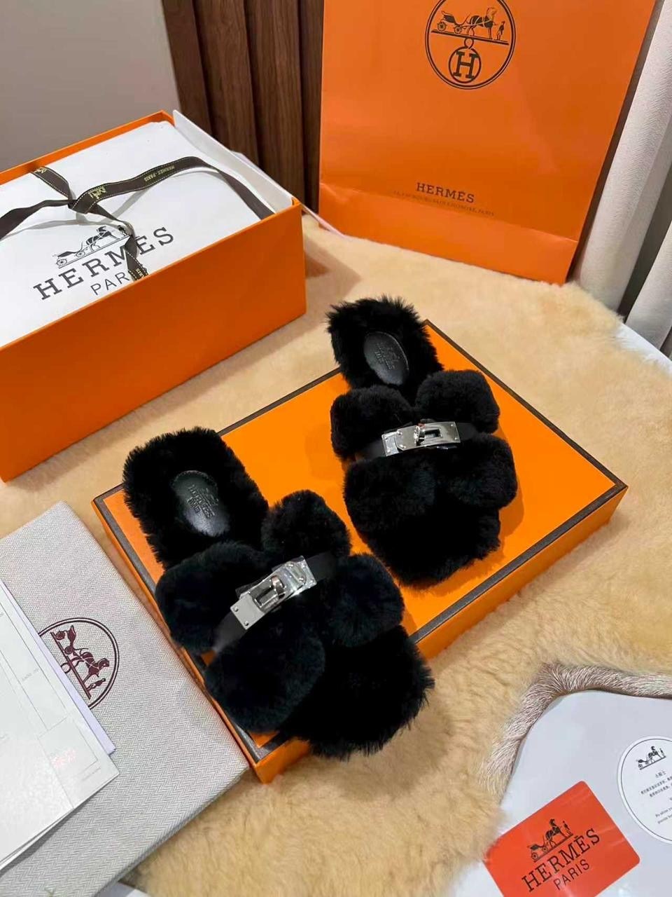 тапочки hermes,тапочки hermes женские,тапки hermes,hermes меховые тапки,меховые тапочки