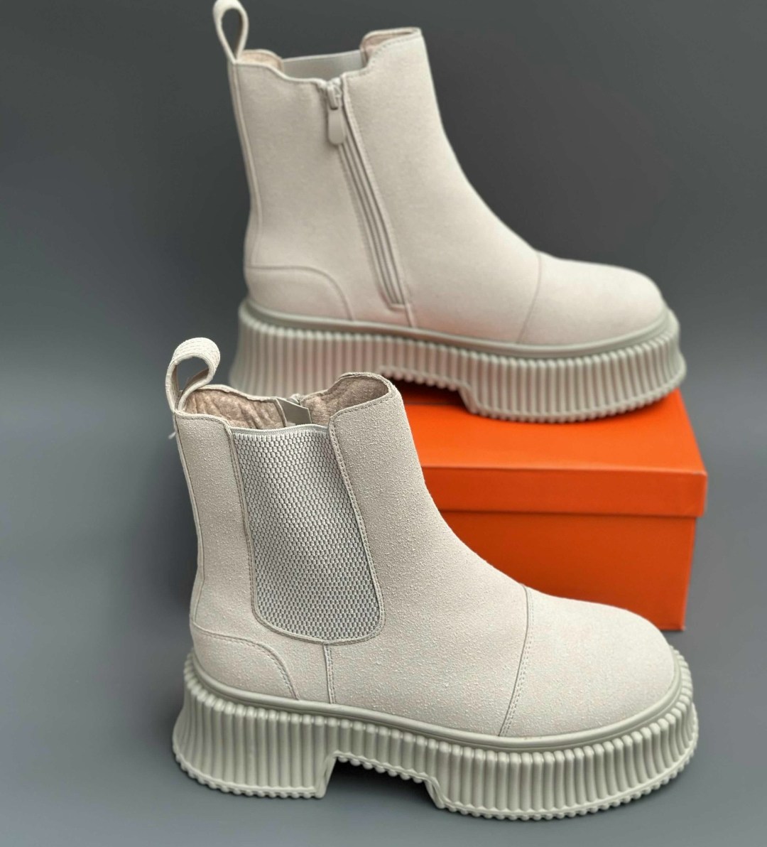 , женская,ботинки женские, бежевые ботинки,зимняя  женская