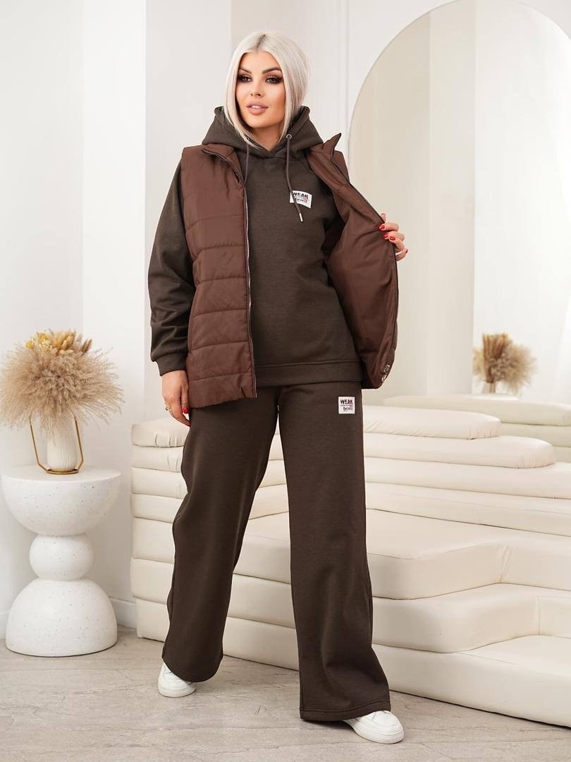 женский костюм тройка,костюм теплый женский,cпортивный костюм женский на флисе,костюм на флисе теплый тройка с жилеткой,костюм теплый