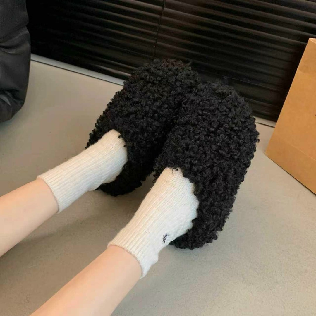 женские тапочки из овечьей шерсти,женские зимние теплые пушистые тапочки на толстой подошве,тапочки из овечьей шерсти для женщин,джум. модные теплые утолщенные тапочки из овечьей шерсти для женщин,жен