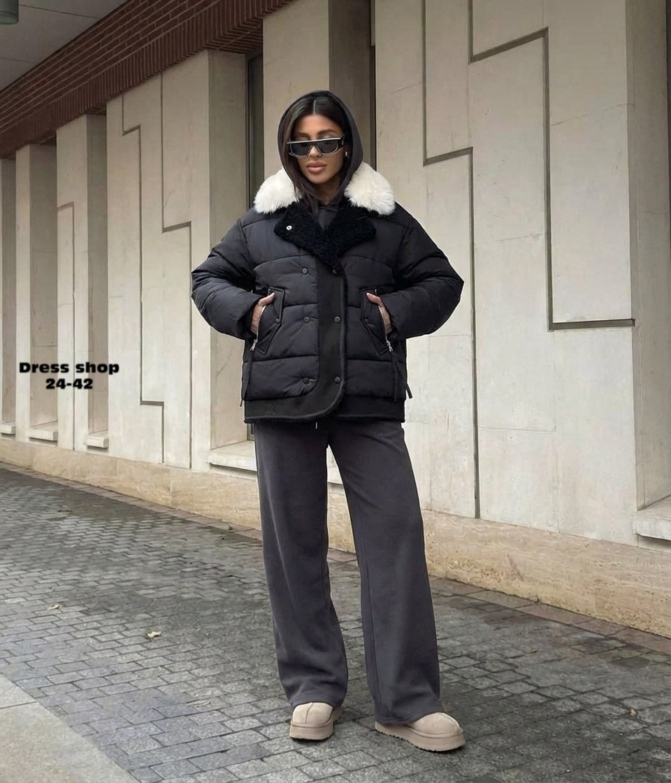 демисезонная куртка с меховым воротником mix moda,демисезонная куртка,женская куртка,куртка женская зимняя,куртка