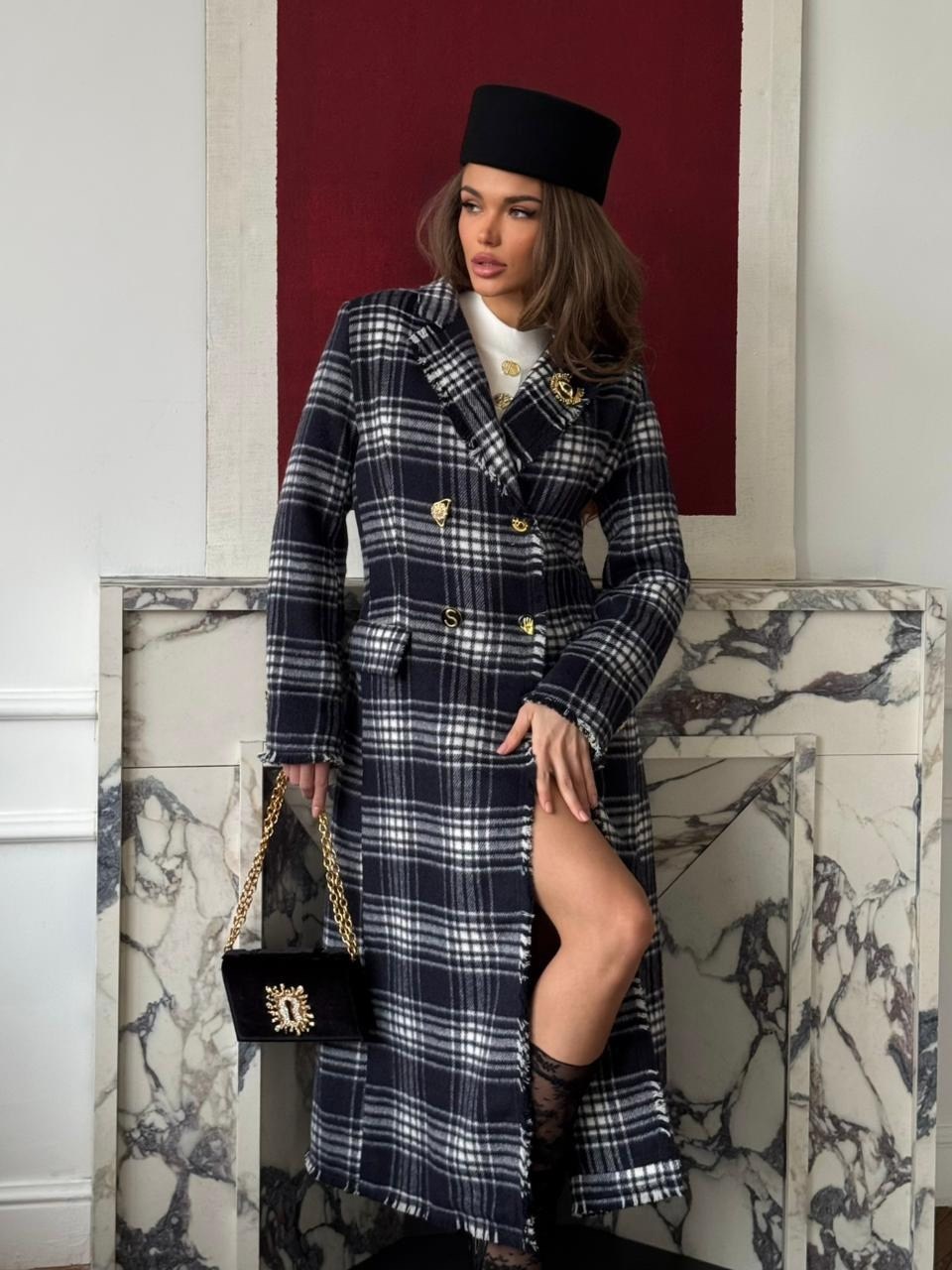 пальто в клетку,пальто модное,пальто жен,стильное пальто,модели пальто