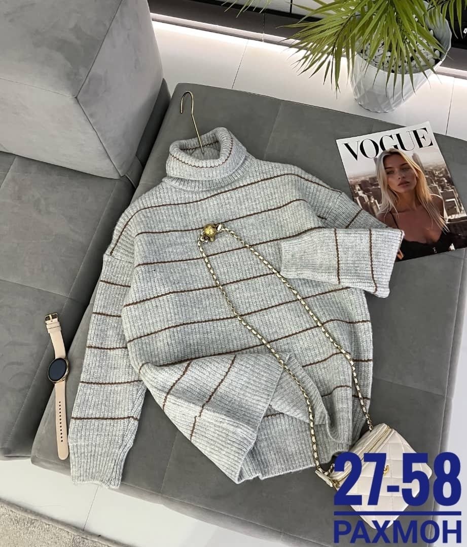 свитер в полоску,женские свитера,свитер,свитер с высоким воротом,свитер повседневный