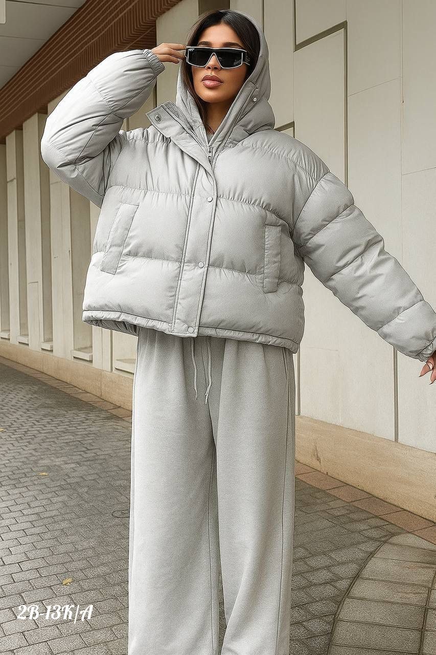 пуховик оверсайз,костюм тройка,костюм тройка на холлофайбере,костюм - пуховики оверсайз арт. 12220571,теплая куртка