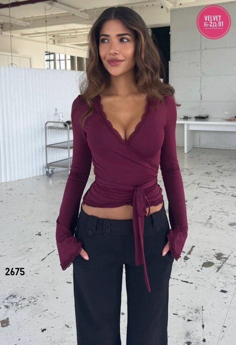 женский кружевной топ с v-образным вырезом и длинным рукавом,одежда женская,блуза,блузка с длинными рукавами