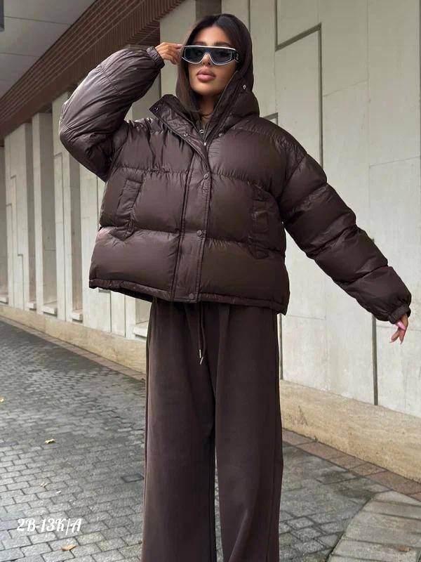 пуховик оверсайз,костюм тройка,костюм тройка на холлофайбере,костюм - пуховики оверсайз арт. 12220571,теплая куртка