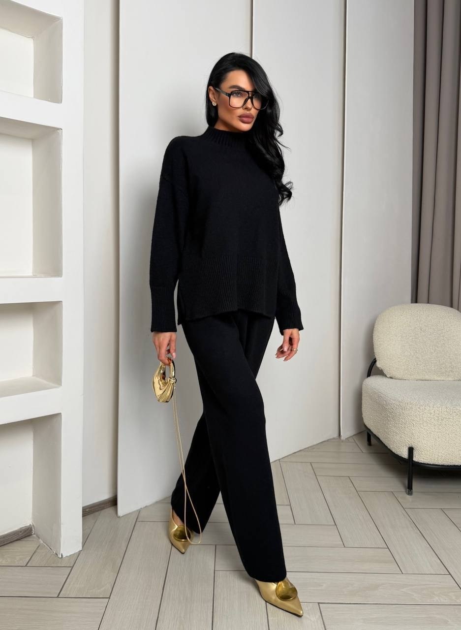 костюм вязаный трикотажный теплый с брюками eva coosh,костюм вязаный трикотажный теплый с брюками eva coosh 337123310,трикотажный костюм с брюками и свитером теплый dpleo 263045794,костюм трикотажный