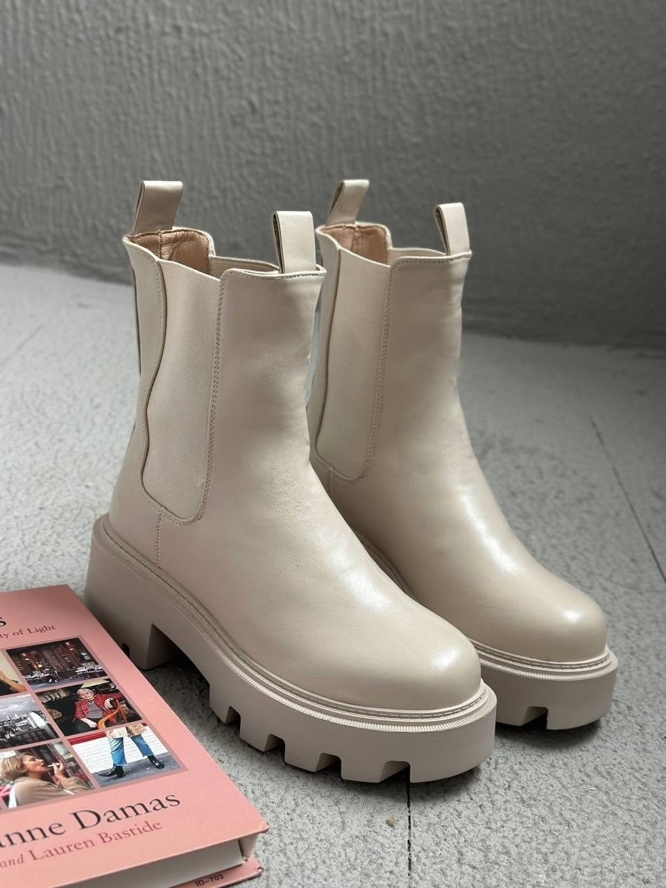 ботинки женские зимние челси respect,челси  бежевые,,челси ботинки демисезонные на платформе,ботинки-челси с широкой резинкой светло-бежевые