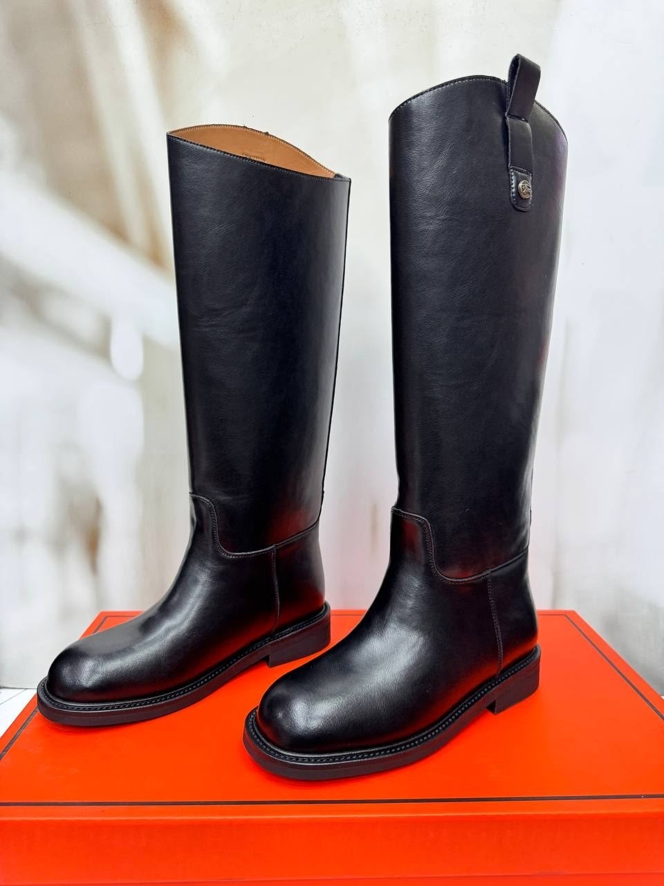 сапоги женские hermes кожаные размер 36-40,сапоги hermes женские,сапоги hermes,hermes женские кожаные сапоги premium black,сапоги hermes жокейские