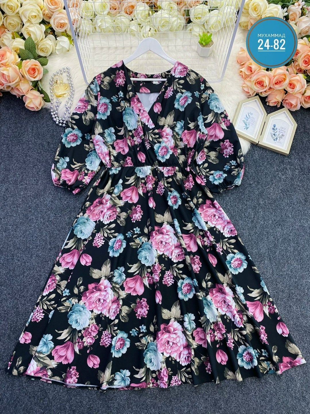 женское шифоновое платье с цветочным принтом,шифоновое платье с цветочным принтом,шифоновое платье женское,платье цветочки,женское шифоновое платье миди с цветочным принтом