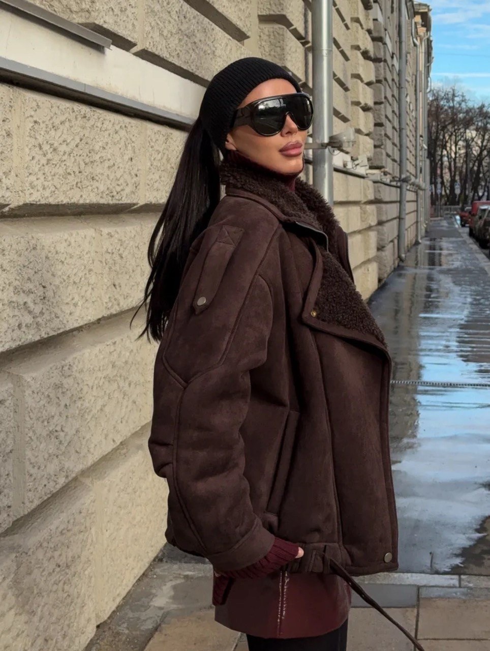 женская дубленка,дублёнка,куртка комбинированная,куртка дублёнка на резинке,стильная дубленка