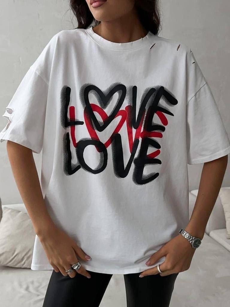 футболка оверсайз с принтами,футболка женская модная,футболка оверсайз,футболка женская,футболка белая оверсайз