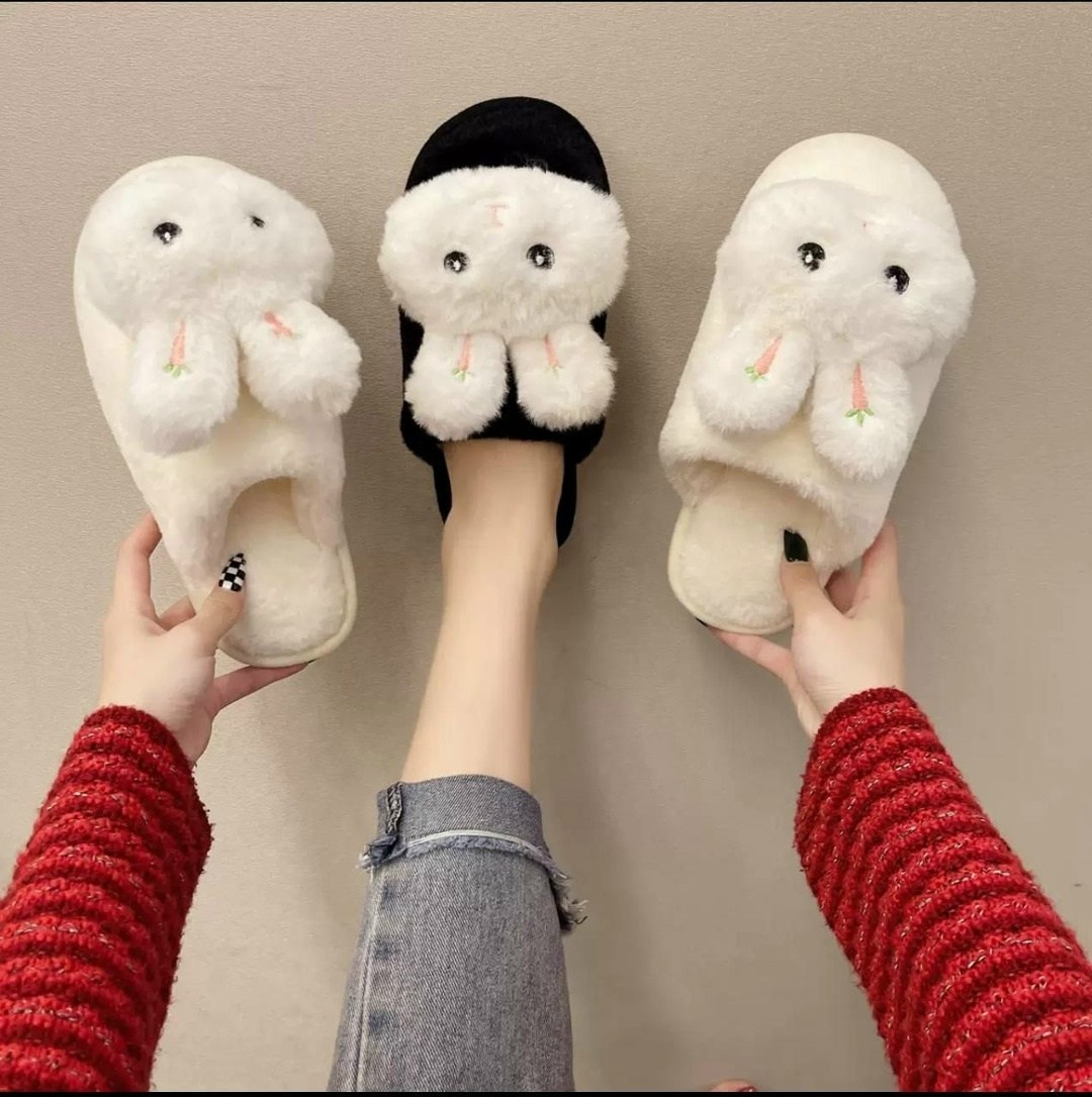 тапочки милые,домашние тапочки,плюшевые тапочки,тапочки halluci "зайки",пушистые тапочки