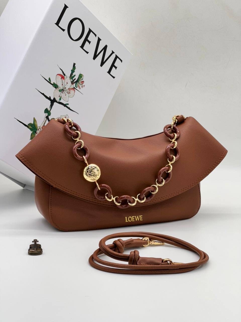 сумка женская loewe цепь комбинированная loewe 506104765,сумка loewe,сумка женская loewe,сумки,сумка женские