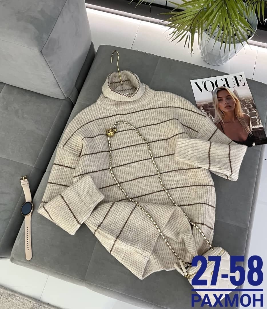 свитер в полоску,женские свитера,свитер,свитер с высоким воротом,свитер повседневный