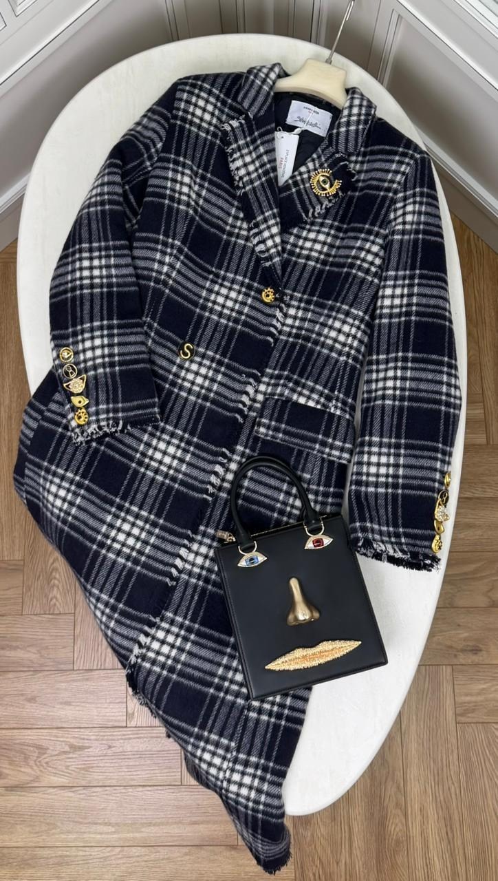 пальто в клетку,пальто модное,пальто жен,стильное пальто,модели пальто
