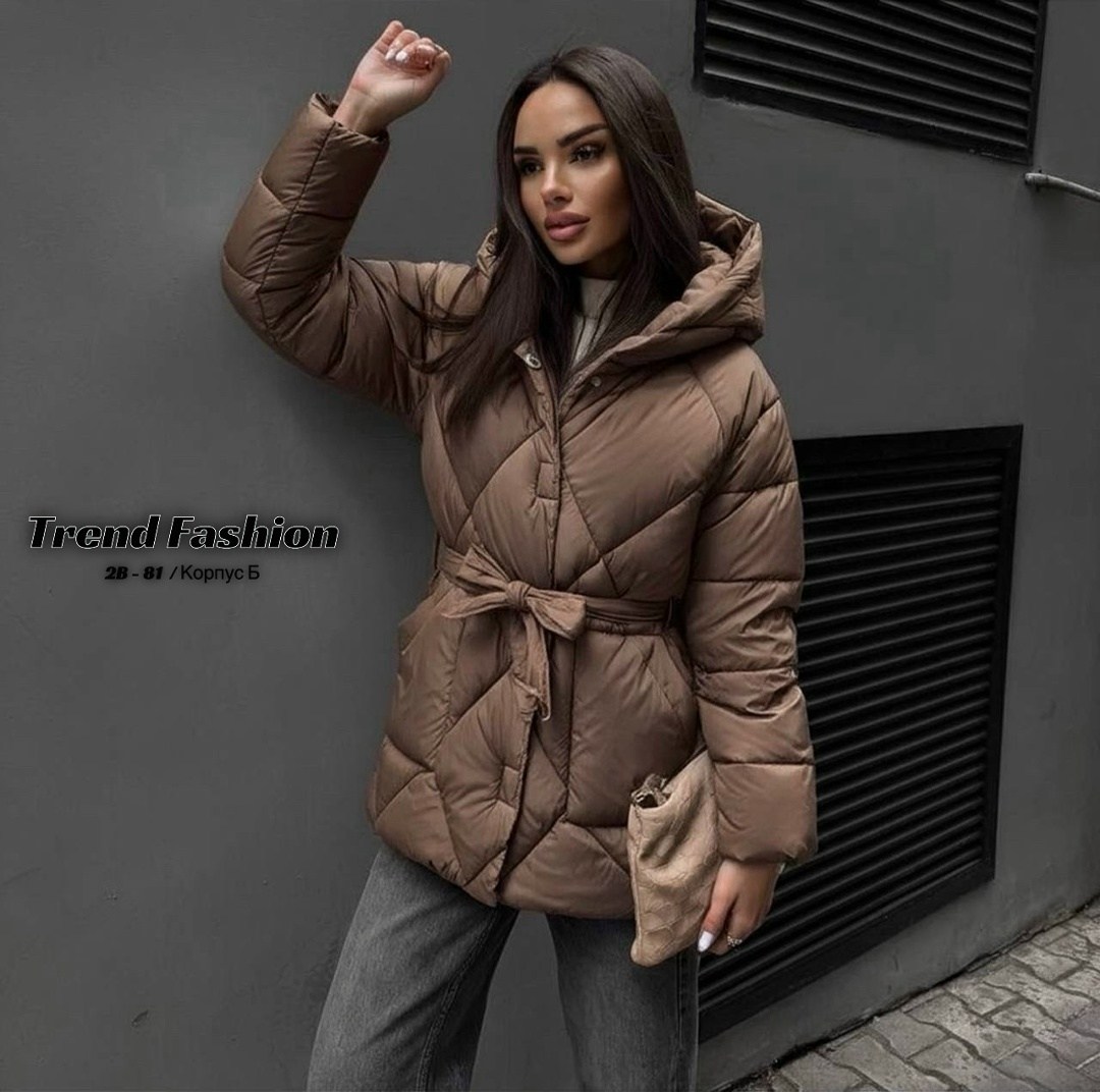 куртка зимняя с капюшоном gh fashion 174120340,демисезонная куртка,куртка женская,куртка демисезонная женская,женская куртка с поясом