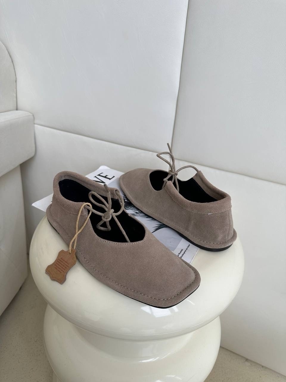 ,балетки женские замшевые,стильная ,женские замшевые туфли на плоской подошве коричневые однотонные, женская