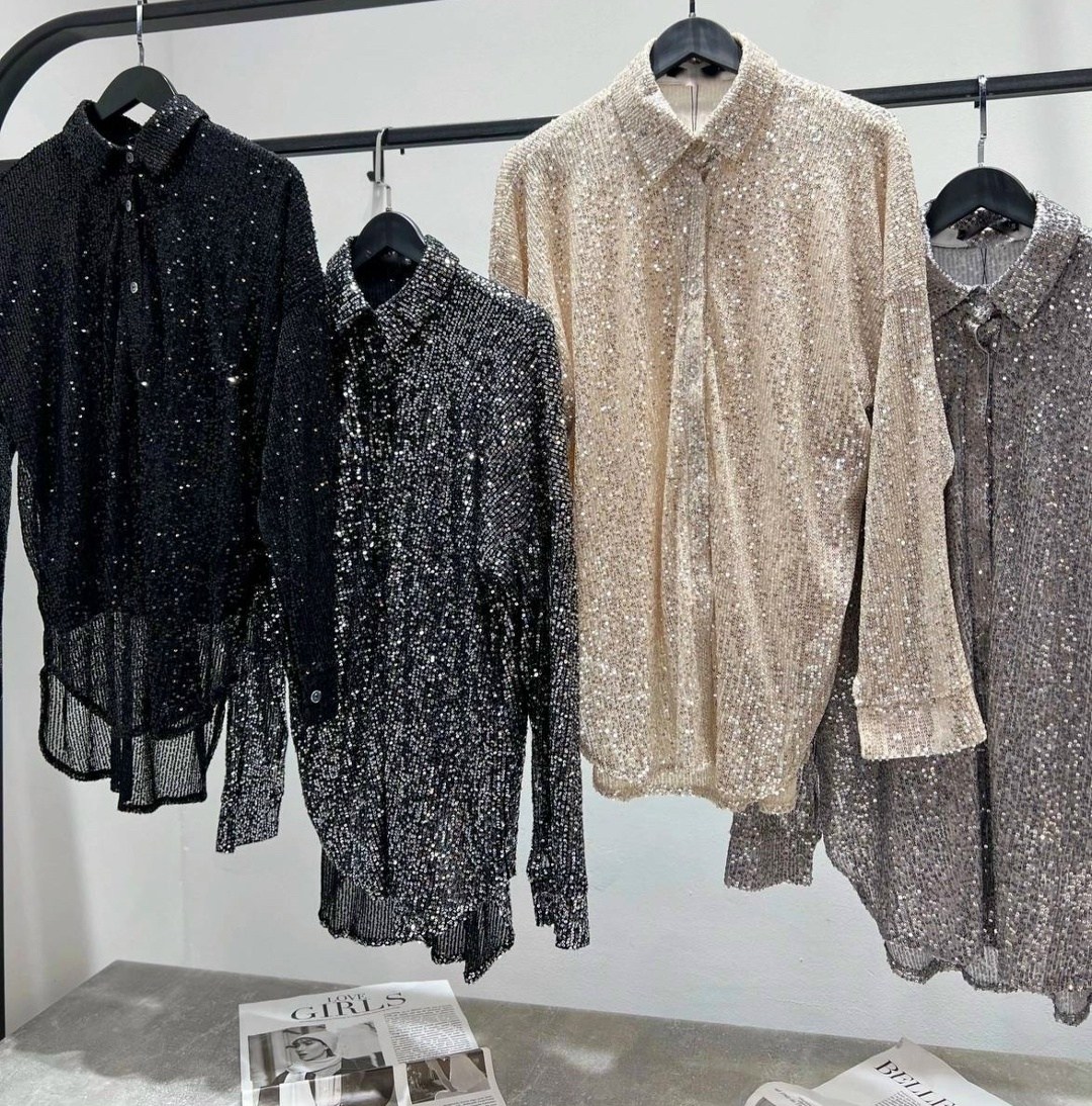 рубашка с пайетками,рубашка пайетки,женская рубашка с блестками,женская рубашка с блестящими пайетками,рубашка в пайетках