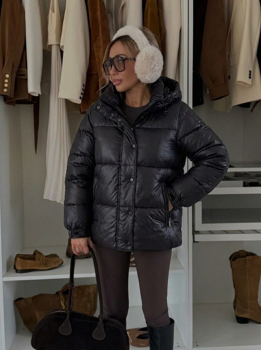 модные пуховики,бежевый пуховик,образы с бежевым пуховиком,куртка женская бежевая,куртка теплая