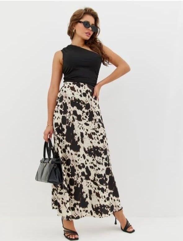 бифлекс с леопардовым принтом,кулирка принт леопард,юбка женская,,креп шифон