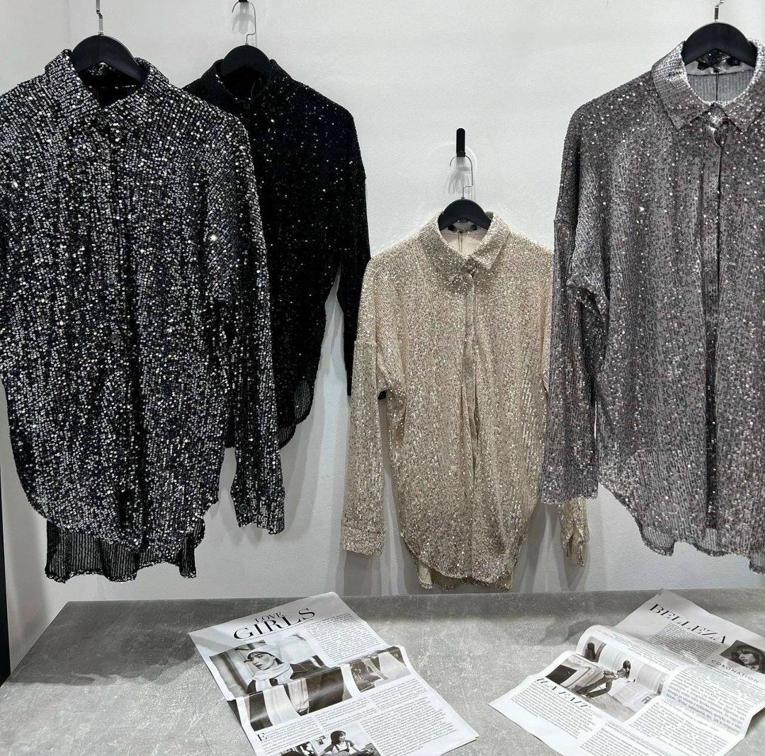 рубашка с пайетками,рубашка пайетки,женская рубашка с блестками,женская рубашка с блестящими пайетками,рубашка в пайетках