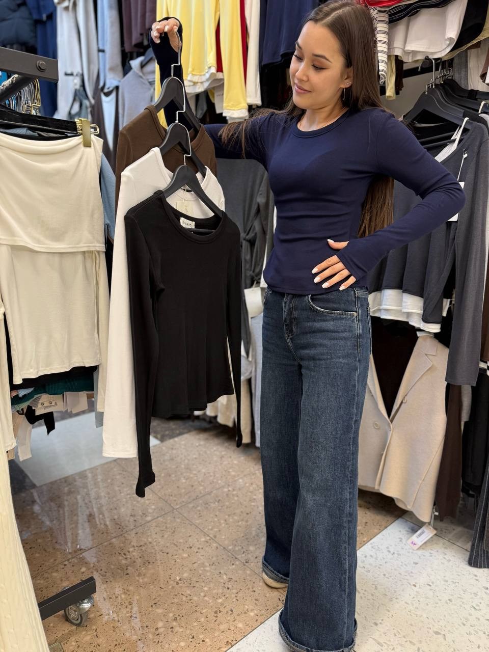 женская кофта,кофта базовая,женский лонгслив,синий лонгслив,женские джемпера