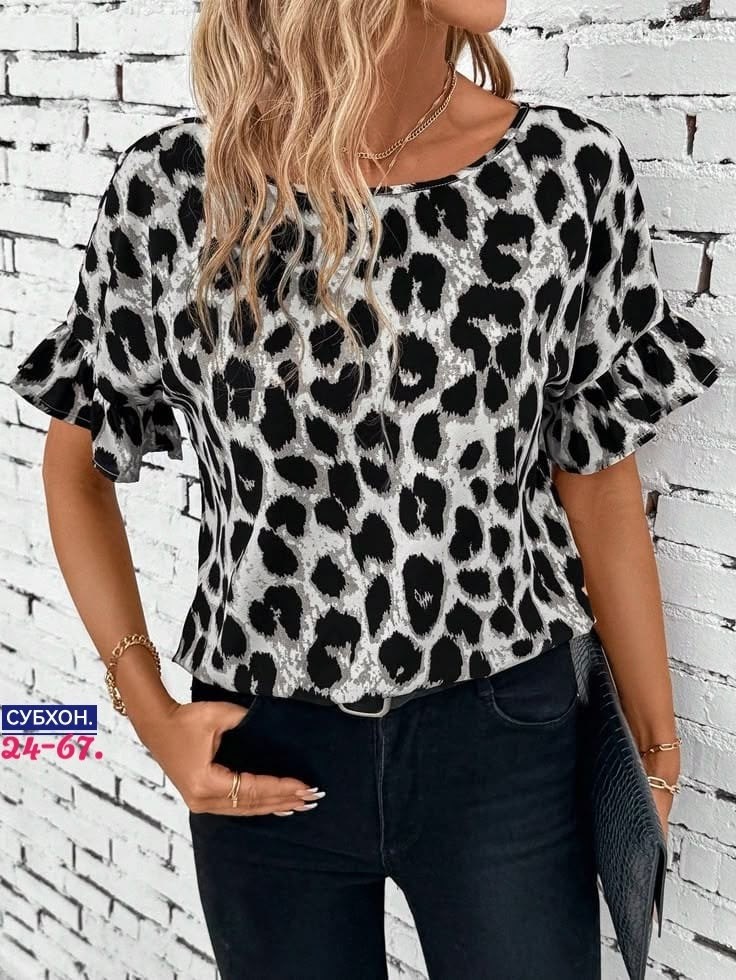 блузка леопардовая,блузка с леопардовым принтом,блузка женская, больших размеров,женская блуза