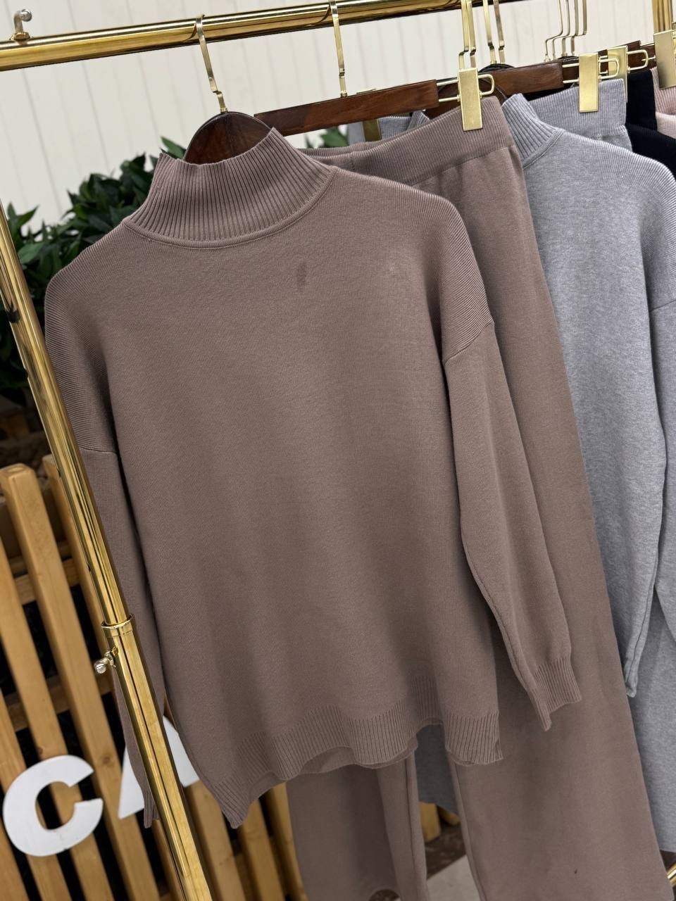 костюм вязаный теплый с брюками vievie,костюм вязаный теплый с брюками vievie цвет черный,костюм вязаный теплый с брюками vievie 257381484,костюм двойка женская,костюмы брючные