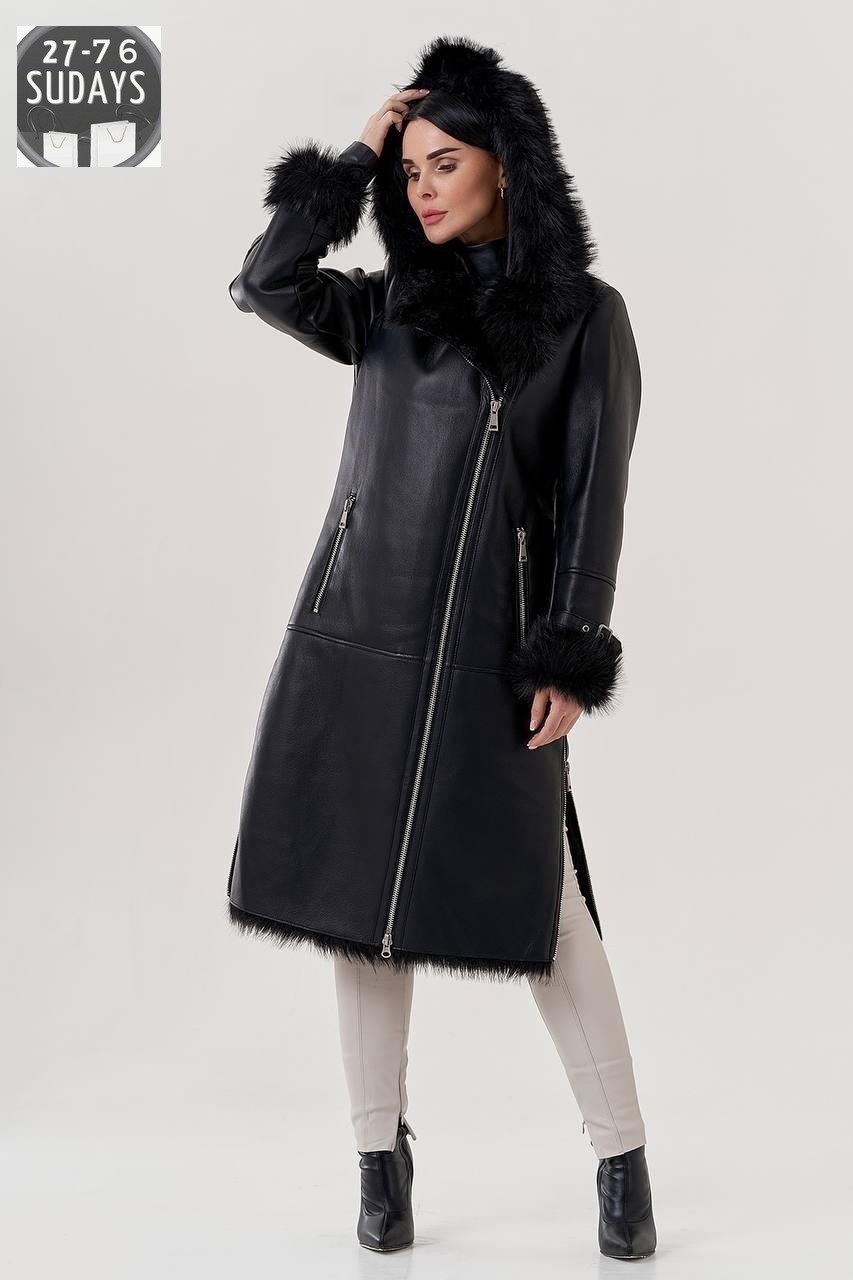 дубленка женская черная,дубленка из эко кожи,дублёнка авиатор женская удлиненная,женская дублёнка,дубленка удлиненная