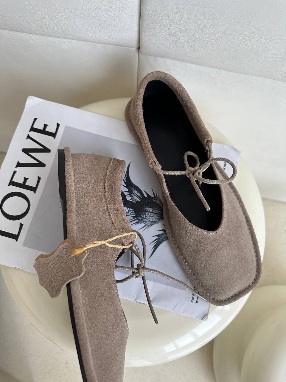 ,балетки женские замшевые,стильная ,женские замшевые туфли на плоской подошве коричневые однотонные, женская