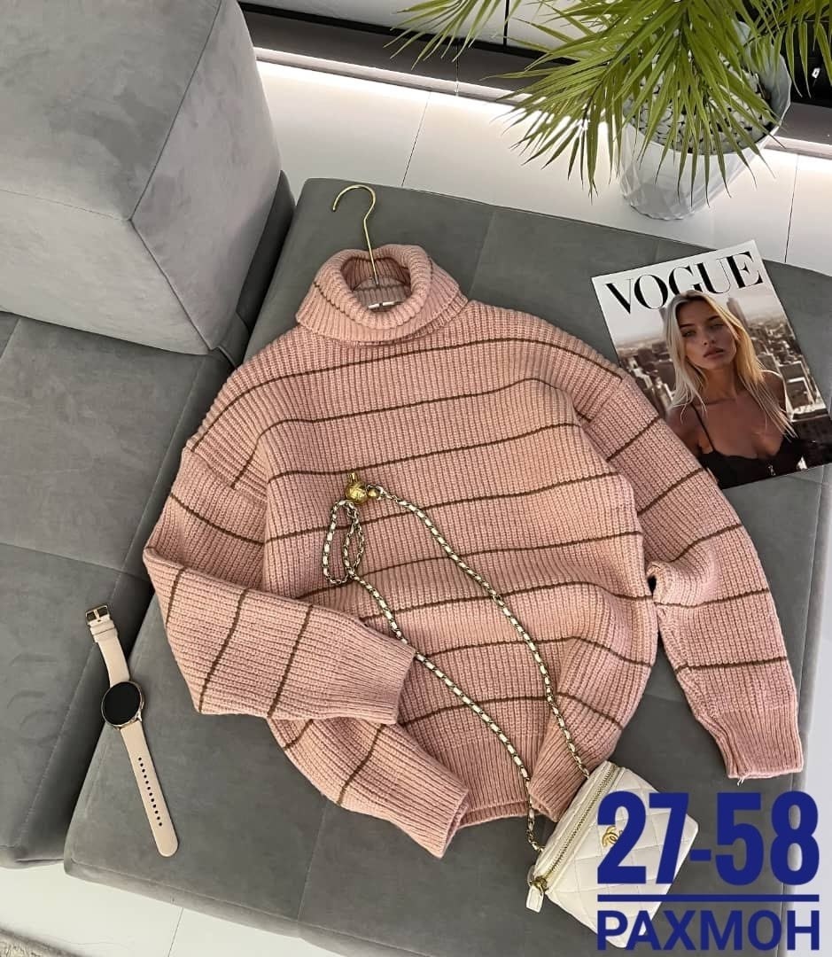 свитер в полоску,женские свитера,свитер,свитер с высоким воротом,свитер повседневный