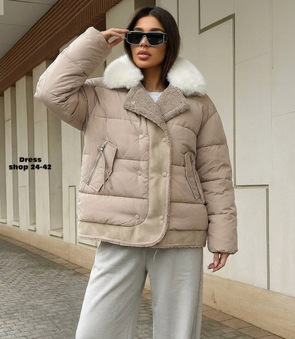 демисезонная куртка с меховым воротником mix moda,демисезонная куртка,женская куртка,куртка женская зимняя,куртка