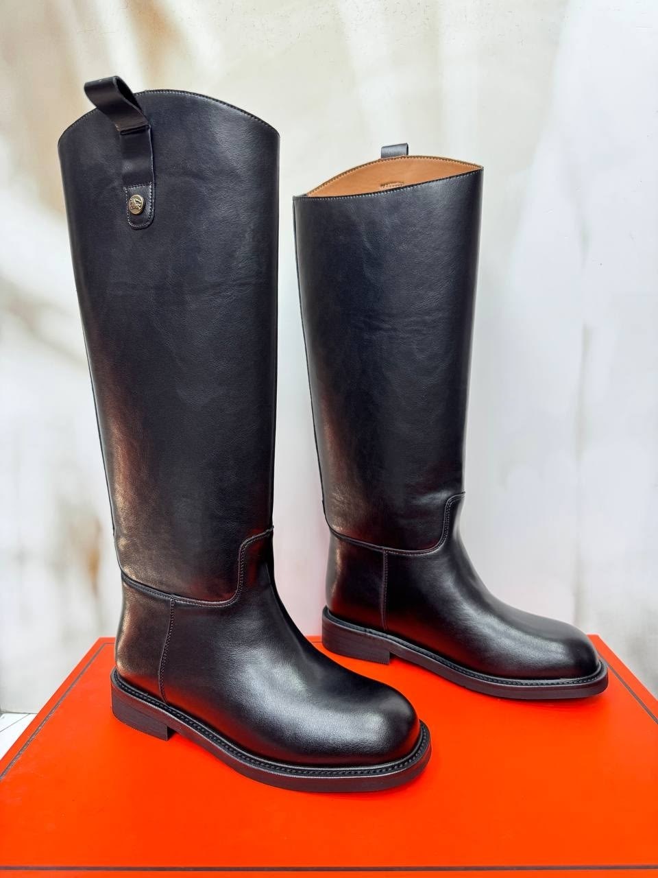 сапоги женские hermes кожаные размер 36-40,сапоги hermes женские,сапоги hermes,hermes женские кожаные сапоги premium black,сапоги hermes жокейские