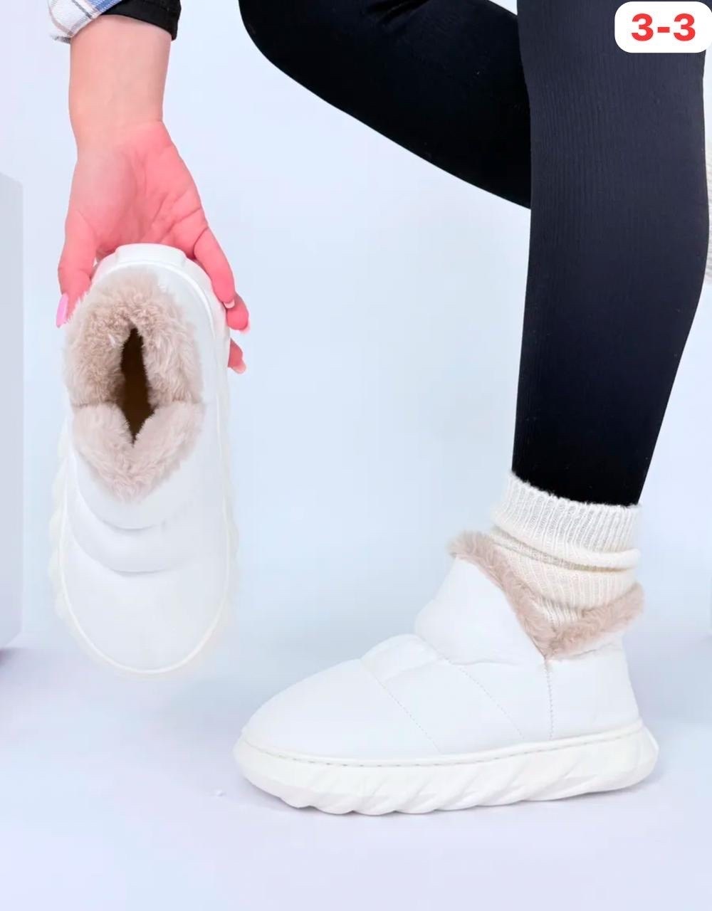 угги зимние дутики короткие emelina shop цвет бежевый, молочный,,женские угги,дутики женские,дутики