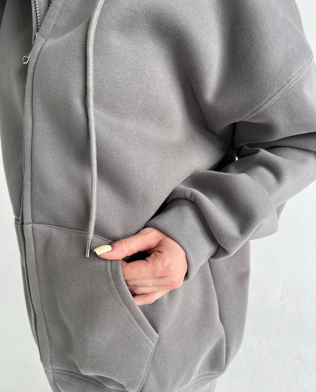 толстовка на молнии из футера 3х нит.начес серый,толстовка на молнии из футера 3х нит.начес серый макси,толстовка на молнии из футера 3х нит.начес сова серый,толстовка оверсайз,кофта на молнии оверсай