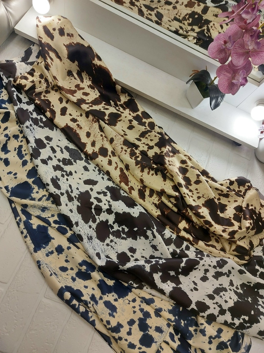 бифлекс с леопардовым принтом,кулирка принт леопард,юбка женская,,креп шифон