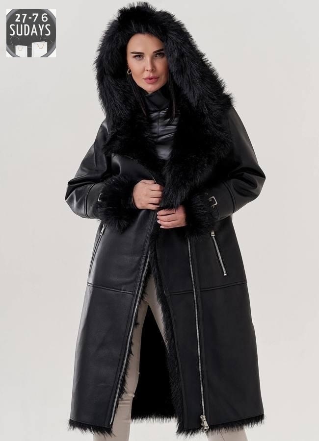 дубленка женская черная,дубленка из эко кожи,дублёнка авиатор женская удлиненная,женская дублёнка,дубленка удлиненная
