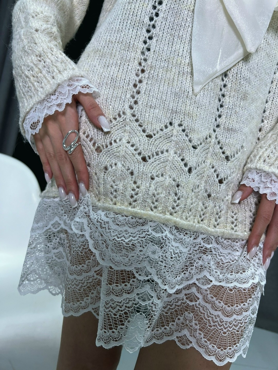 кружевное платье,вязаное платье,туника кружевная,платье,стильное платье
