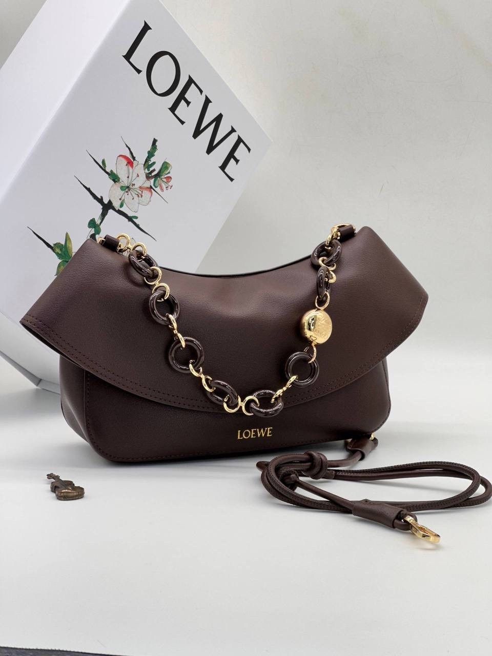 сумка женская loewe цепь комбинированная loewe 506104765,сумка loewe,сумка женская loewe,сумки,сумка женские