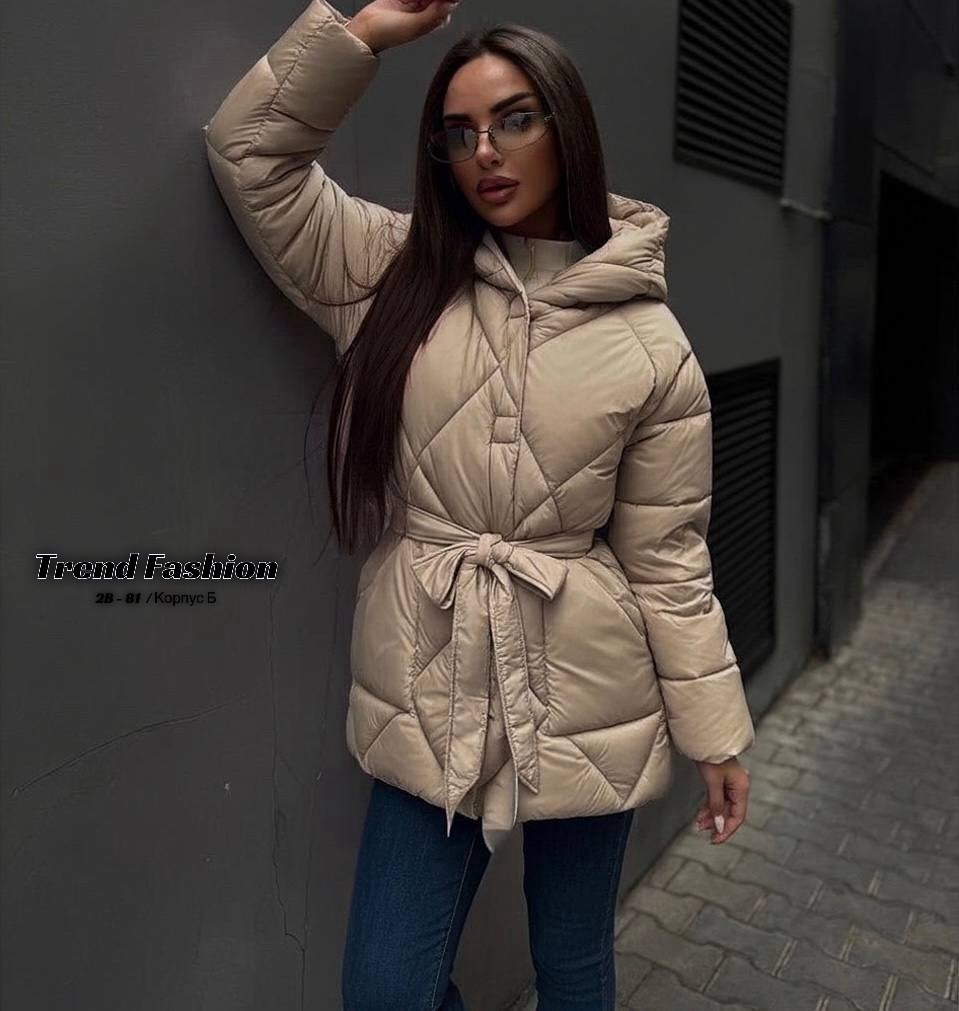 куртка зимняя с капюшоном gh fashion 174120340,демисезонная куртка,куртка женская,куртка демисезонная женская,женская куртка с поясом