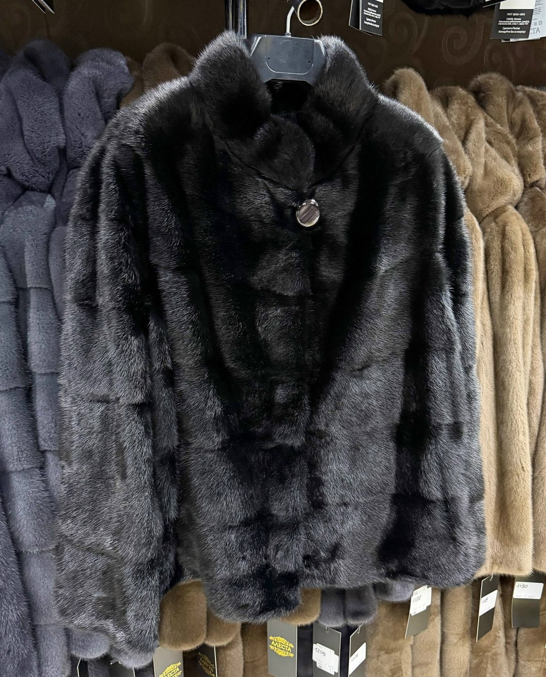 норковая шуба,норковая шуба автоледи,шуба норка,шубка из меха европейской норки стойка воротник цвет "графит",полушубок из норки