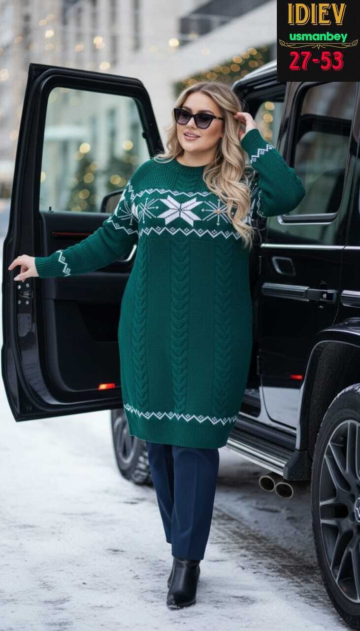 новогодняя туника,свитера туники,платье вязаное,платье вязаное теплое,платье новогоднее