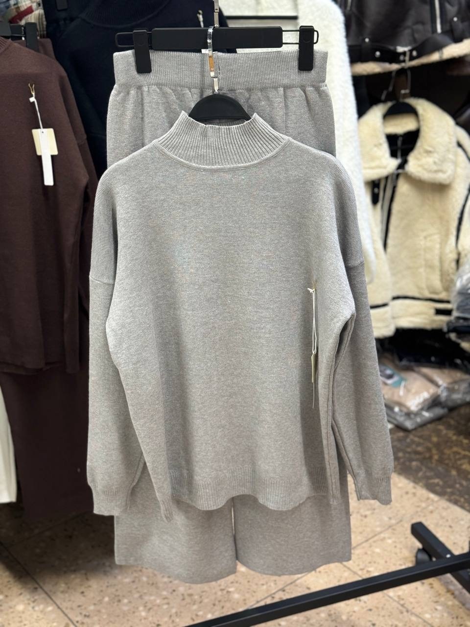 костюм вязаный теплый с брюками vievie,костюм вязаный теплый с брюками vievie цвет черный,костюм вязаный теплый с брюками vievie 257381484,костюм двойка женская,костюмы брючные