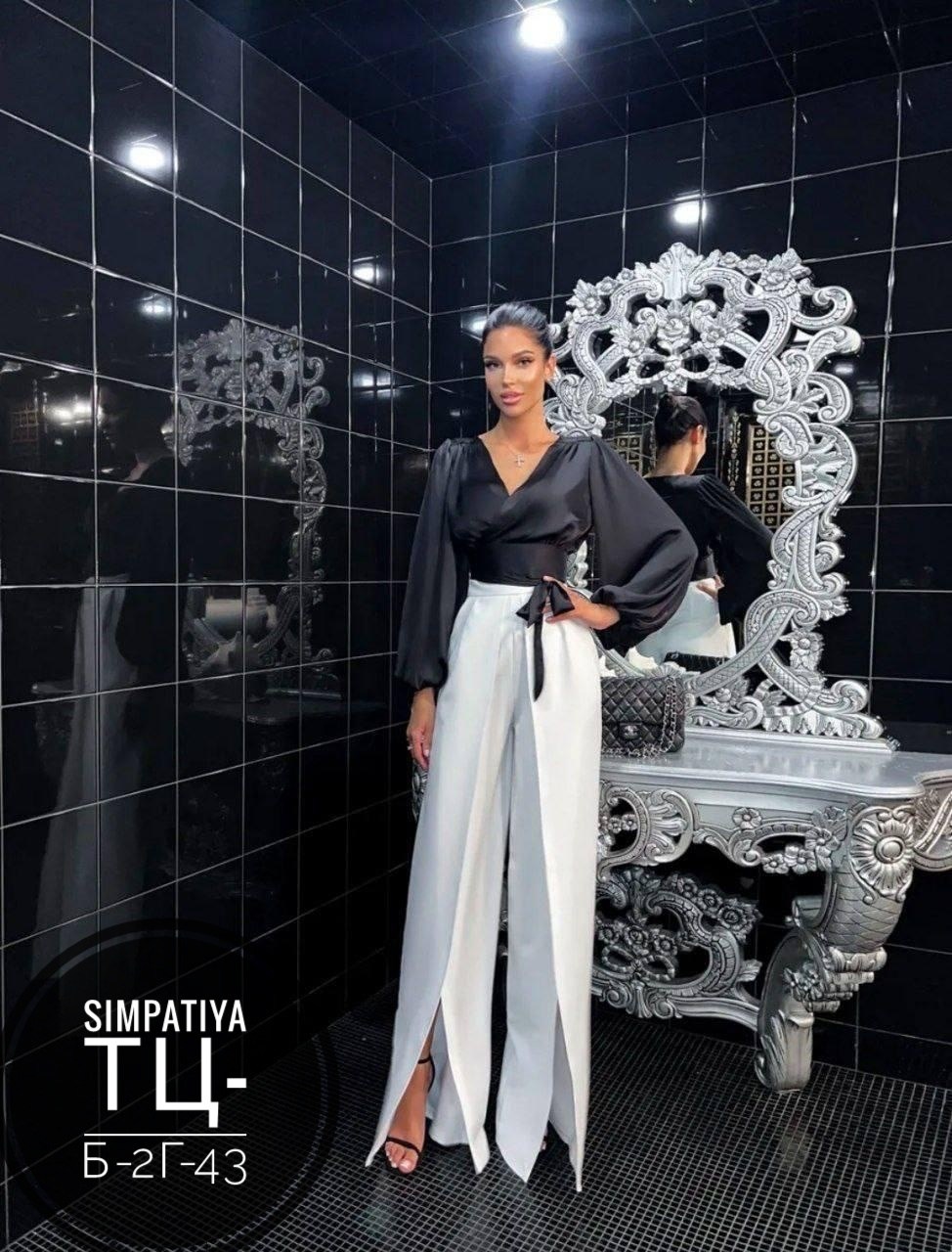 вечерние брючные костюмы,брюки палаццо широкие с разрезами grinkovskaya,брюки палаццо с разрезами,брючный костюм,костюмы женские брючные