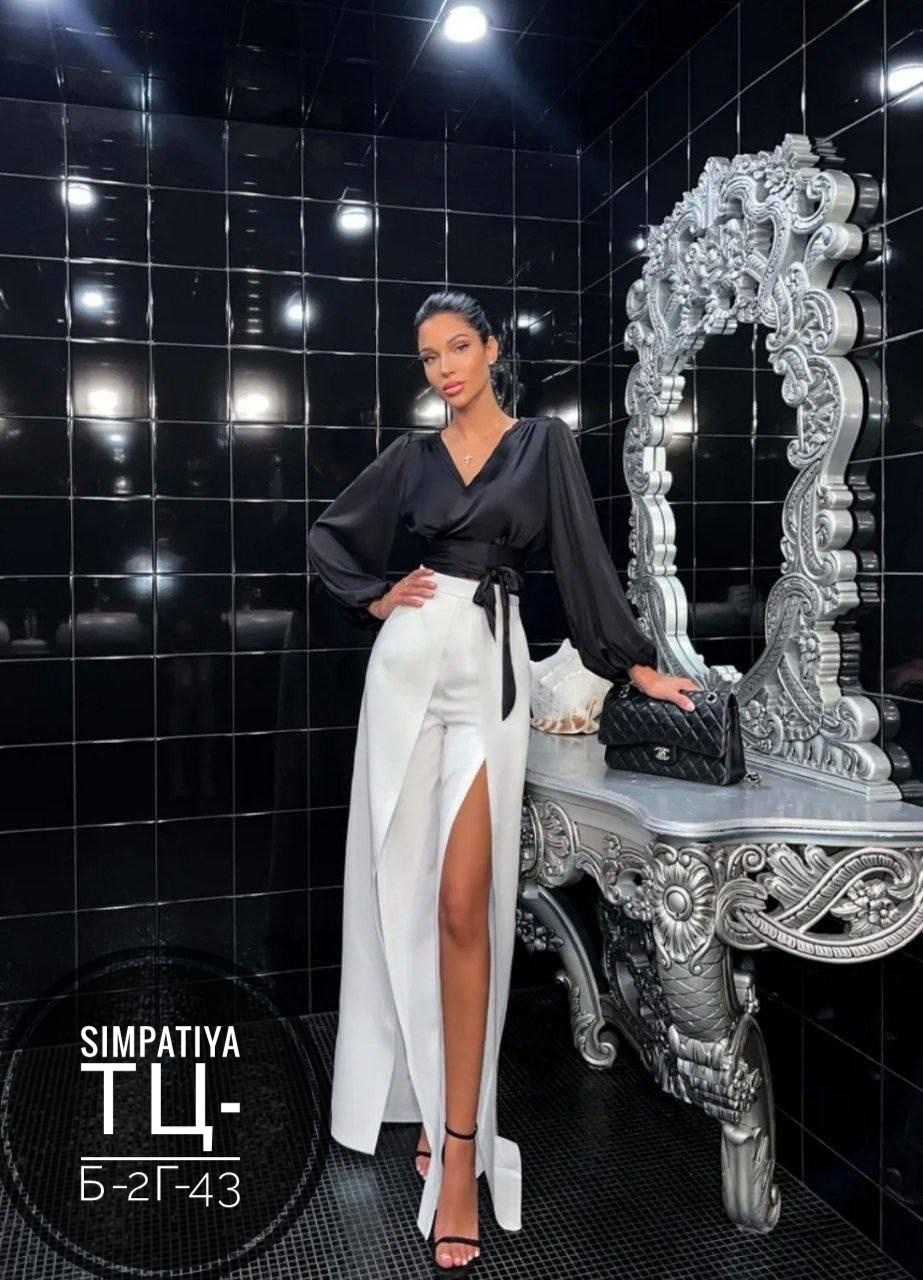 вечерние брючные костюмы,брюки палаццо широкие с разрезами grinkovskaya,брюки палаццо с разрезами,брючный костюм,костюмы женские брючные