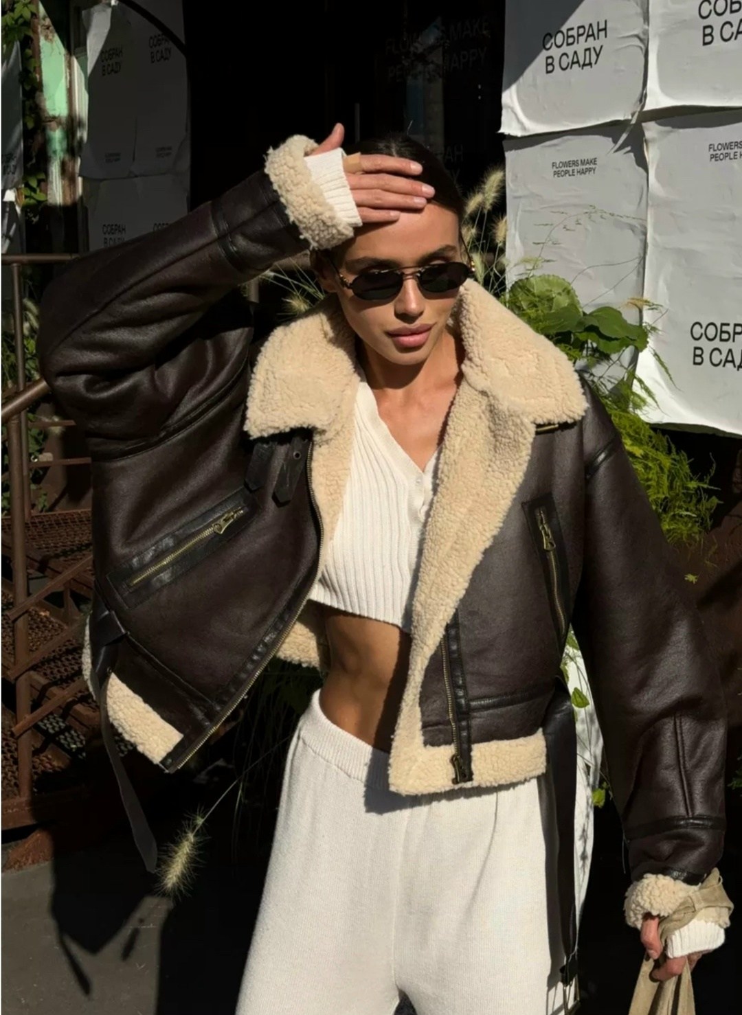 дубленка авиатор,дубленка женская,модная дубленка,кожаная куртка,дубленка авиатор зимняя