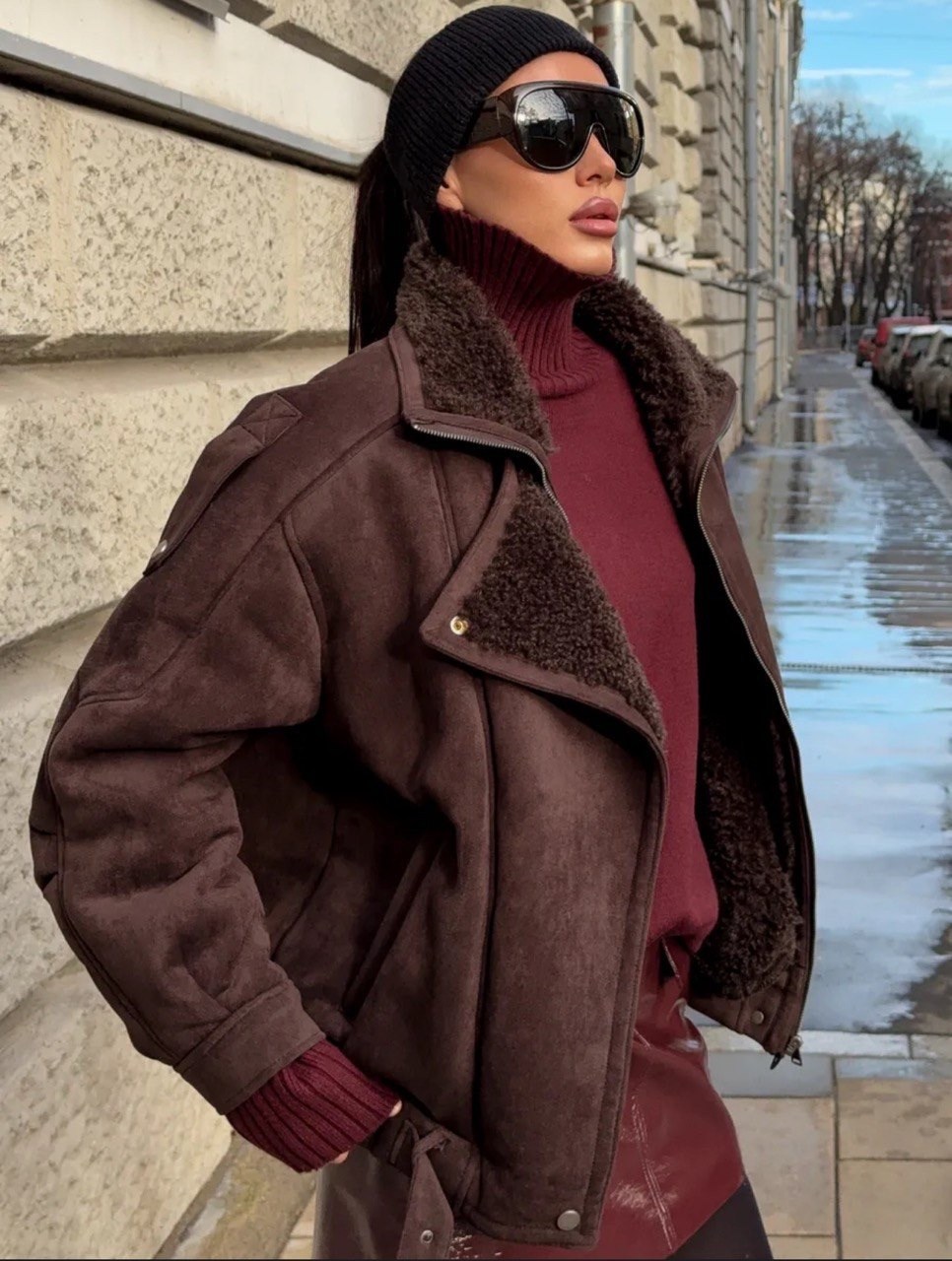 женская дубленка,дублёнка,куртка комбинированная,куртка дублёнка на резинке,стильная дубленка