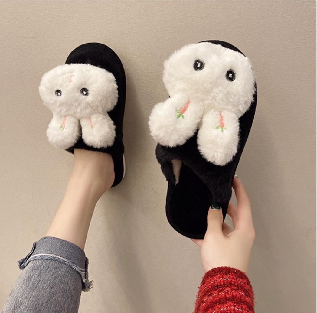 тапочки милые,домашние тапочки,плюшевые тапочки,тапочки halluci "зайки",пушистые тапочки