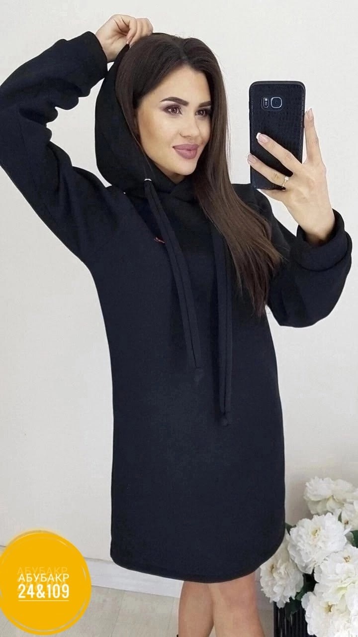 платье толстовка женское,теплое платье с капюшоном,платье с капюшоном,платье на флисе,платье худи с капюшоном